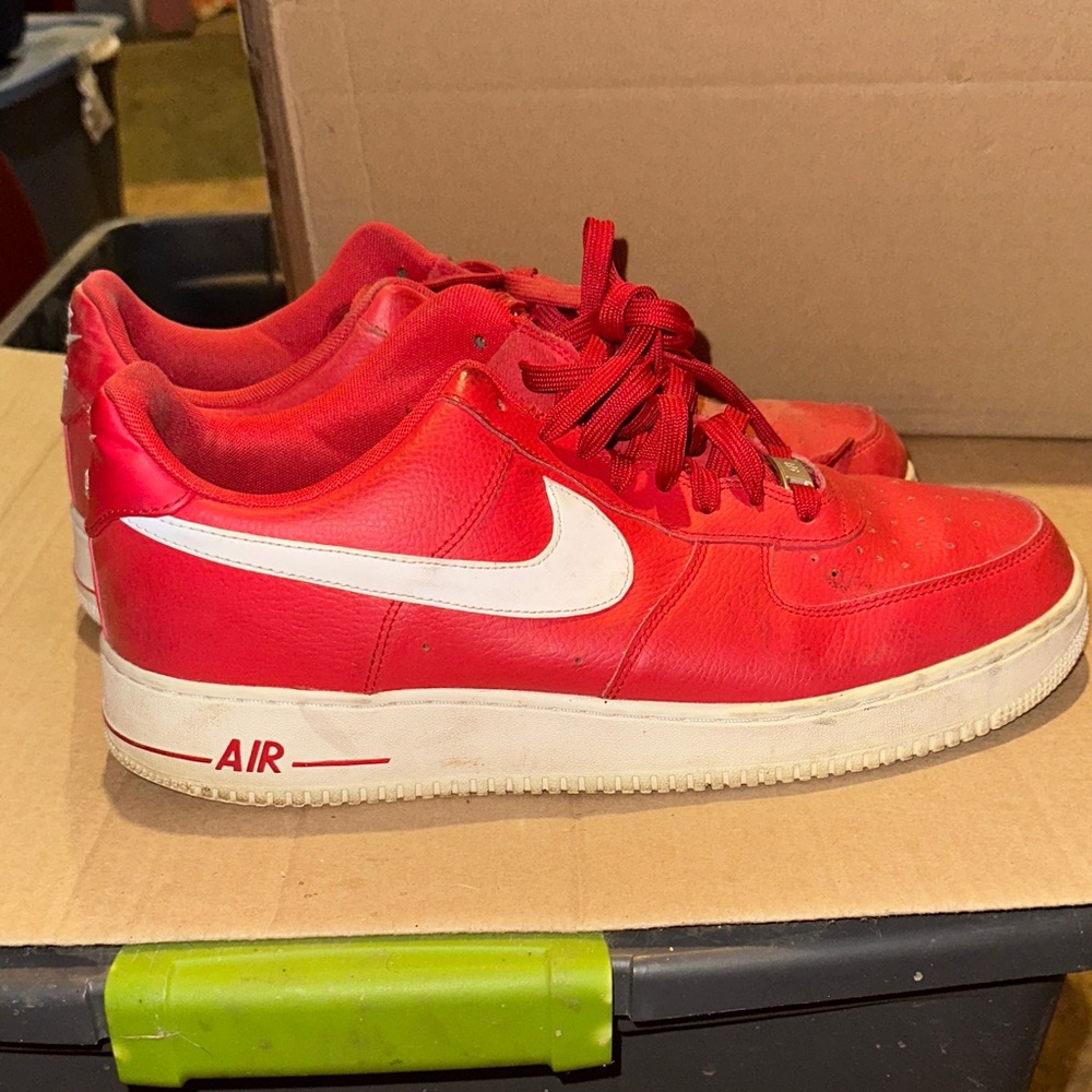 Nike Red and White Air Sneakers